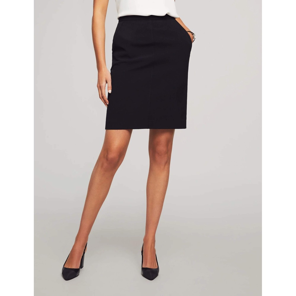Anne Klein Black Midi Skirt Women's Size 14‎ Zipper Closure Straight Skirt